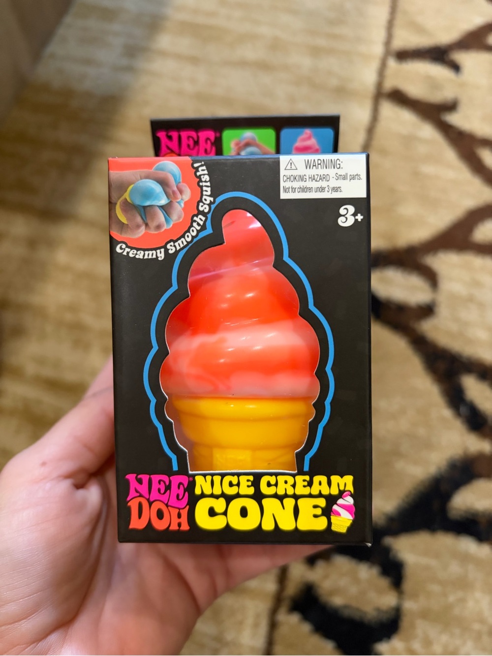 NeeDoh Nice Cream Cone Squishy Toy - Orange & Yellow